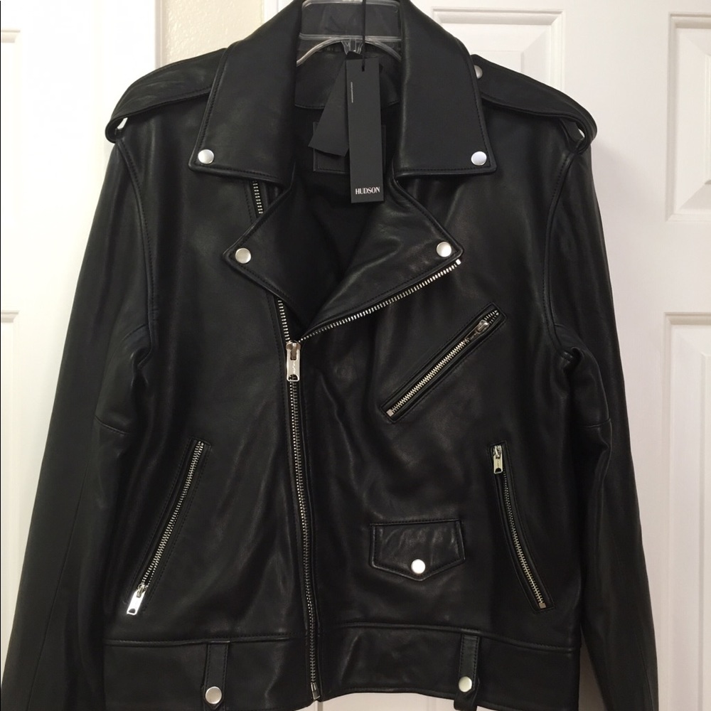 Men biker leather jacket